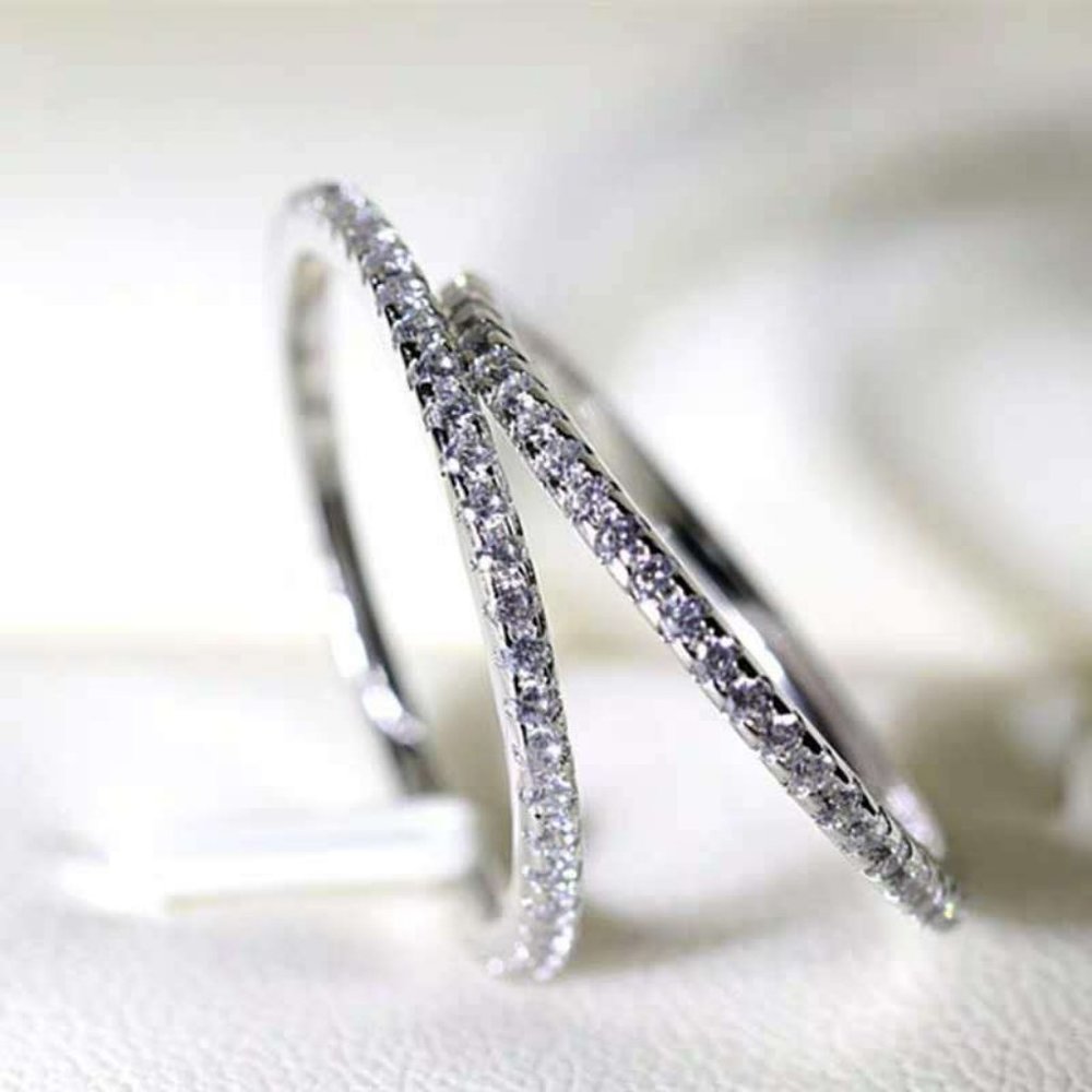 COPY - *18K White Gold Diamond Eternity Stackable Ring - Picture 3 of 9